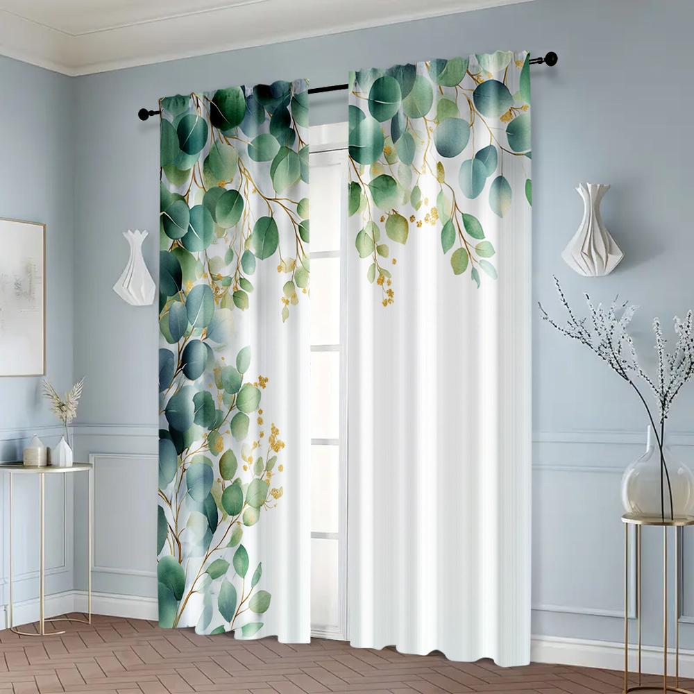 2pcs, Curtains Roller Blinds Romantic Under the Flowers Fabric (without Rod) Room Decor Use for Living Room, Bedroom, Kitchen,