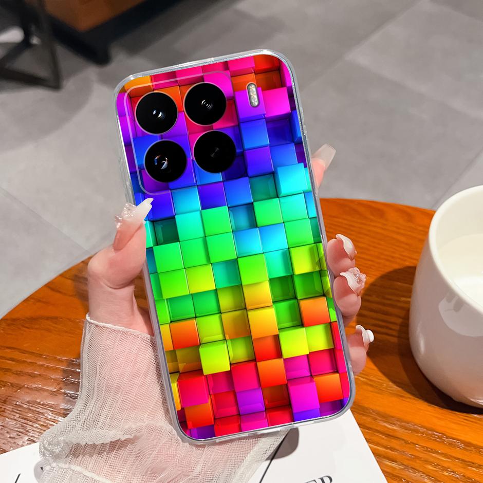 Cute Flower Case For Xiaomi 15 Pro Ultra Clear Soft Silicone Protective Bumper Cover For Xiaomi15Pro 15Ultra Anti Scratch Fundas