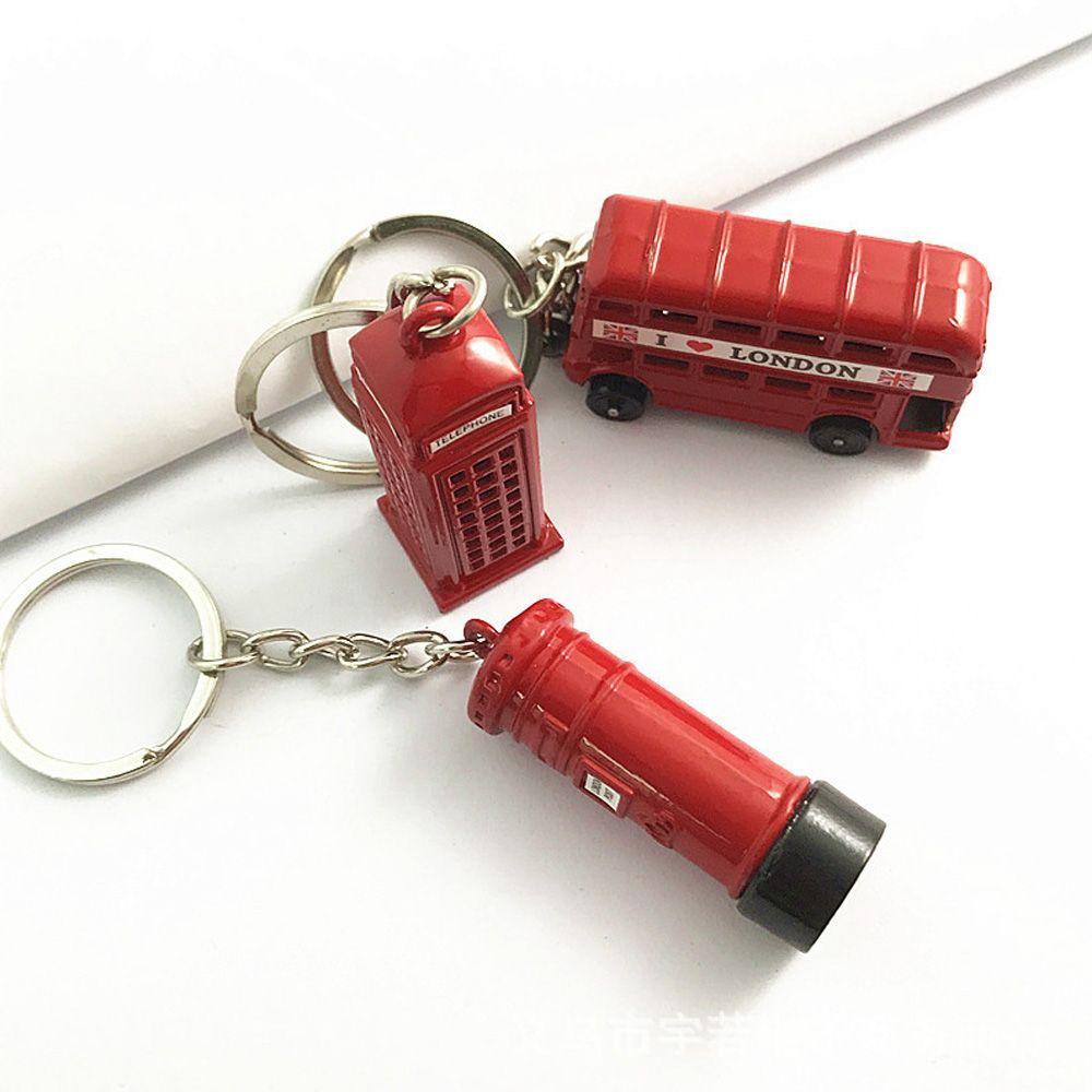 Creative Trendy Decoration Chain Red&Blue Mail Box Key Chain Fashion Accessories Key Ring Jewelry