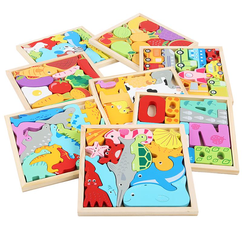 3D Animal & Fruit Pegboard Jigsaw Puzzle for Kids
