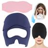 Migraine Relief Hat Headache Ice Cap Full Head Head Heat Treatments Hat with Removable Eye Mask for Head Relaxation
