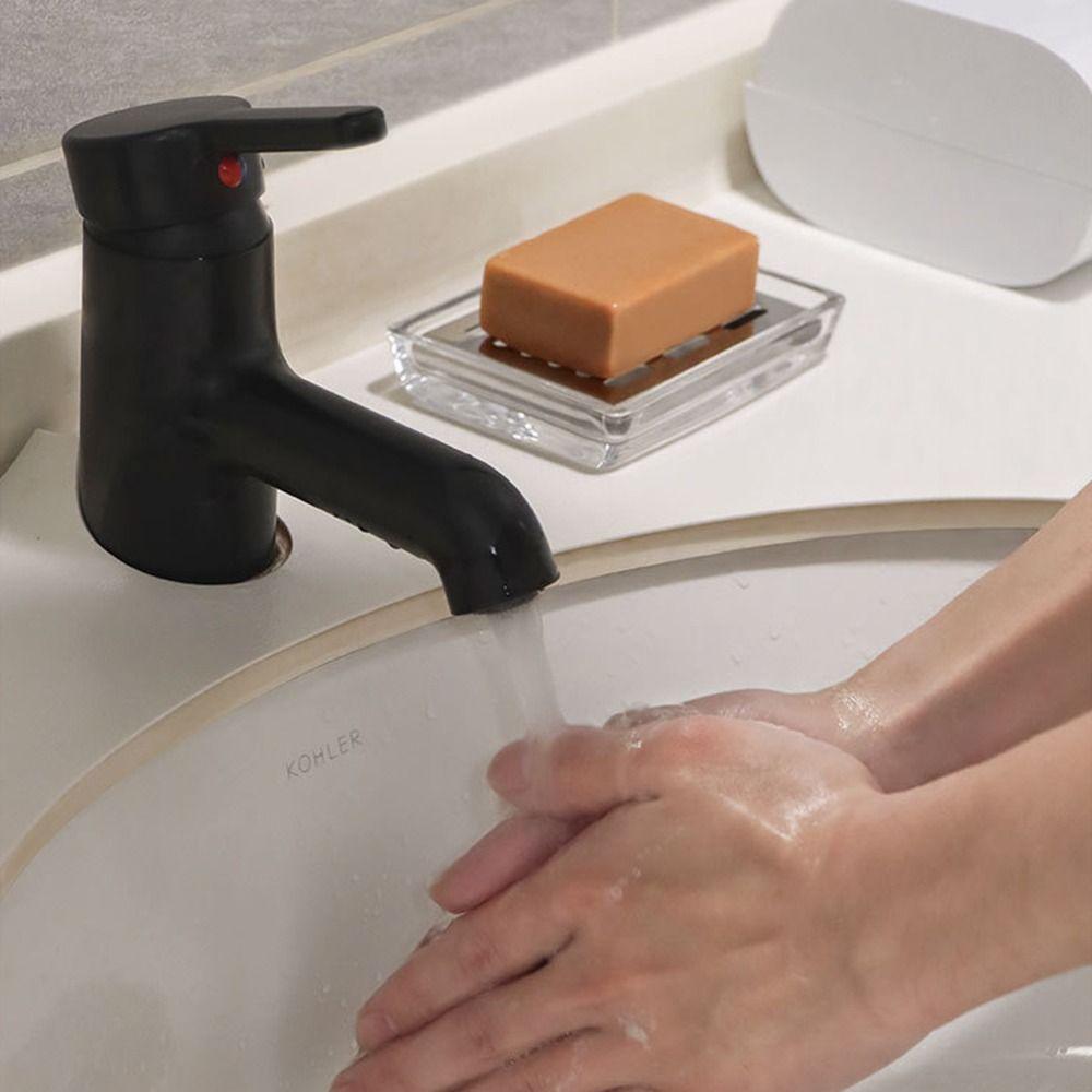 Draining Rack Transparent Soap Box Stainless Steel Soap Holder High-end Glass Soap Dish Kitchen