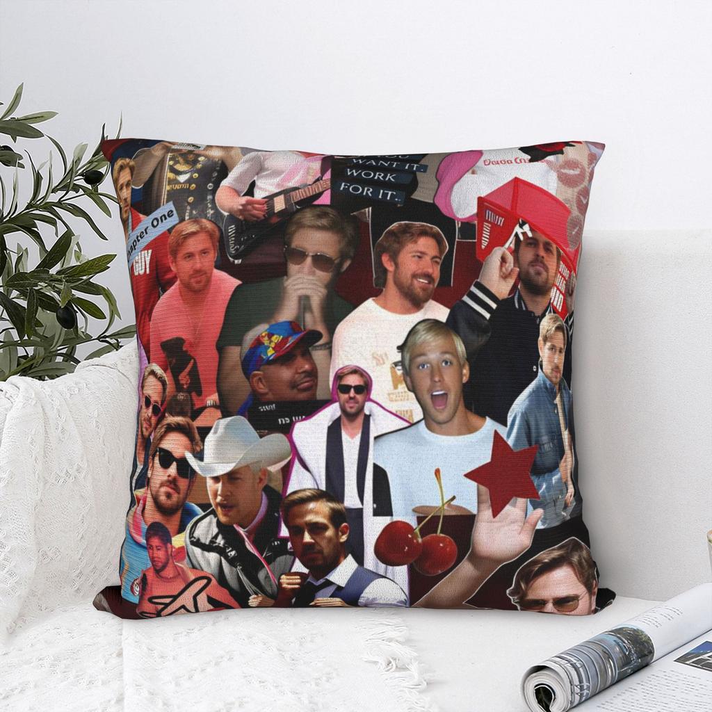 Ryan Gosling Collage Pillowcases Cute Funny Pillow Case For Office Car Home Decor Soft Pillow Cover