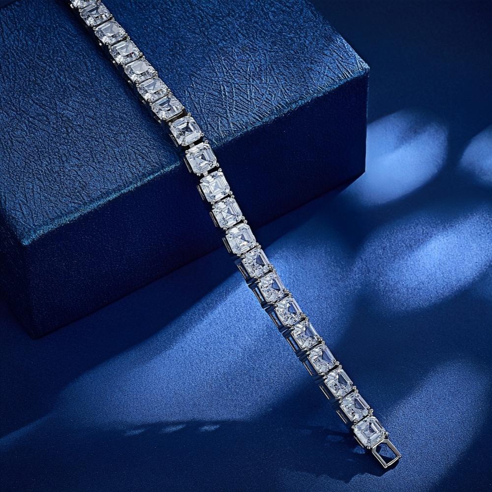 White Square Zircon Mystic Cubic Zirconia Women Tennis Bracelets Bangles