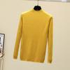 Модный осенне-зимний тонкий женский пуловер с длинными рукавами, свитер, повседневный однотонный свитер, трикотаж с высоким воротом, топы 28716