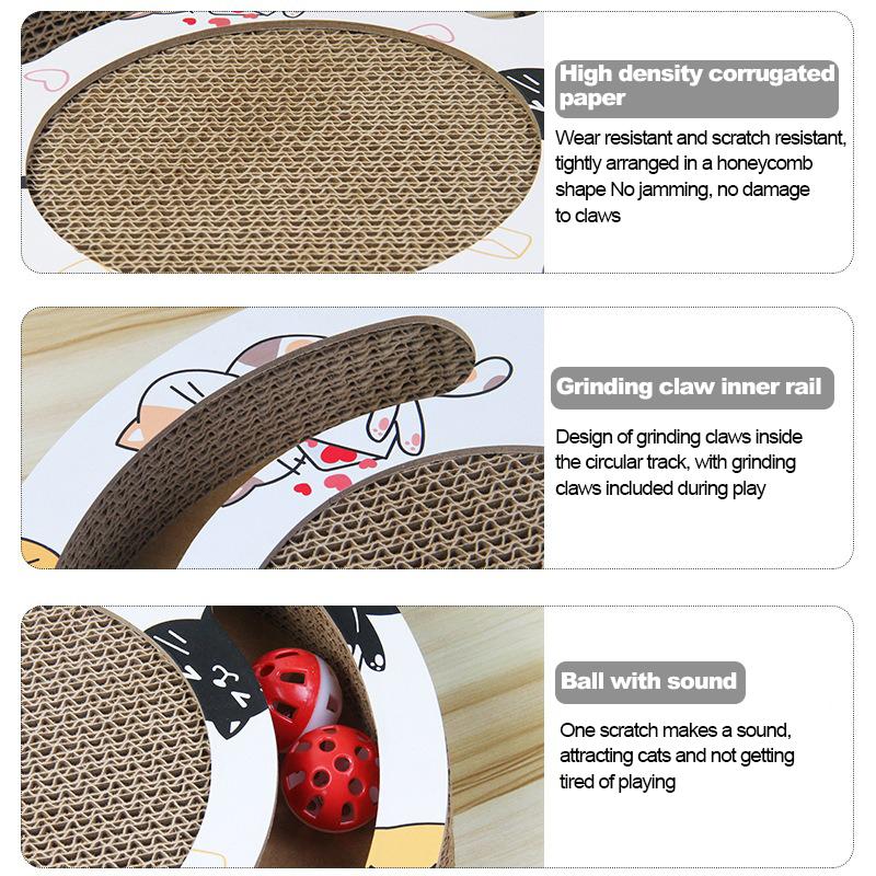 Cat Scratching Toys  Nail Scrapers Polishing Machines Corrugated Paper Wear Resistant Disc Shaped Turntable Balls Pet Products