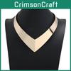 Fashion V Shaped Metal Women Collar Necklace With Geometric Design For Trendy Womens Jewelry