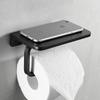 No-Drill Aluminum Paper Towel Holder Toilet Paper Holder Black Roll Hand Towel Holder Bathroom Paper Box