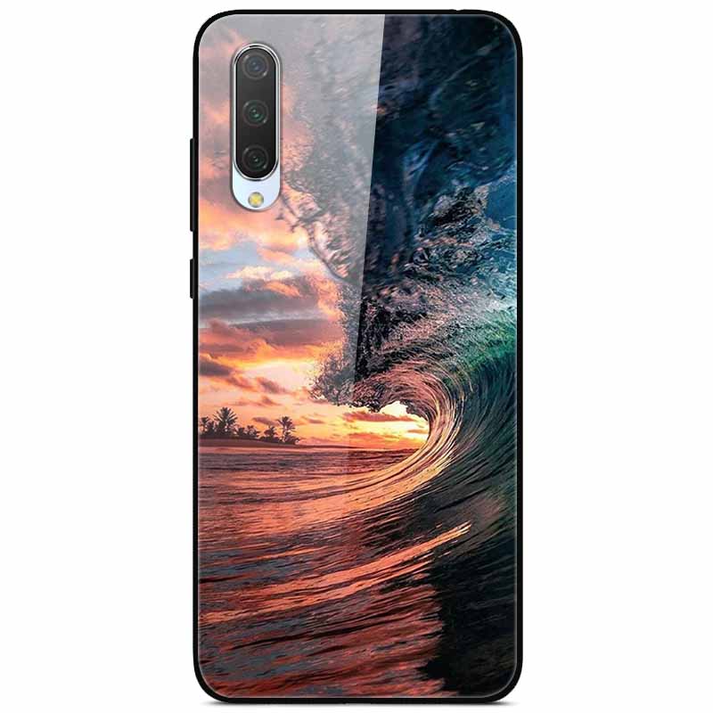 For Xiaomi Mi A3 Cases 9SE 9Lite Fashion Tempered Glass Hard Back Covers for Xiaomi Mi 9 SE Phone Cases Bumper Fundas Coque MiA3