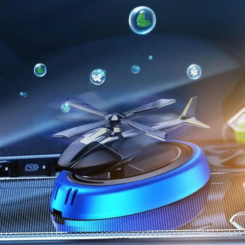 Rotating Solar Car Air Freshener Perfume Helicopter Design Interior Decor Aromatherapy Fragrance For Vehicle Interior