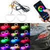 Car Angel Eyes RGB Cotton Halo Rings 12V Led Headlight DRL Motorcycle Angel Eye Heart Shaped With Amber Turning Light