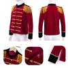 Kids Boys Drum and Trumpet Team Honor Guard Uniform Performance Velvet Long Sleeves Tassels Gold Braid Trim Adorned Tops