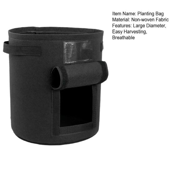 Нетканый войлочный мешок для выращивания Большой диаметр Мешок для посадки картофеля Ведро для выращивания рассады с окошком для овощей Клубника