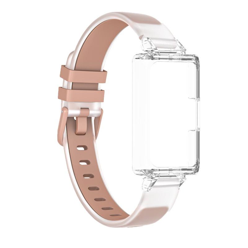 Чехол для ПК + Полупрозрачный двухцветный силиконовый ремешок для Huawei band 11Pro 11ProNFC