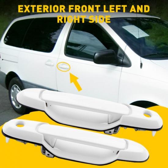 2x Внешняя ручка двери передняя левая и правая сторона Для Toyota Sienna 1998-2003 Белый