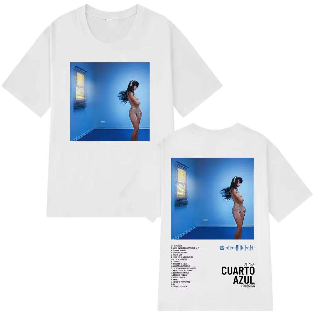 Summer Aitana Cuarto Azul Album Graphic T Shirt Unisex Womens Cotton Printed Tshirt Harajuku Casual Y2k Tshirts