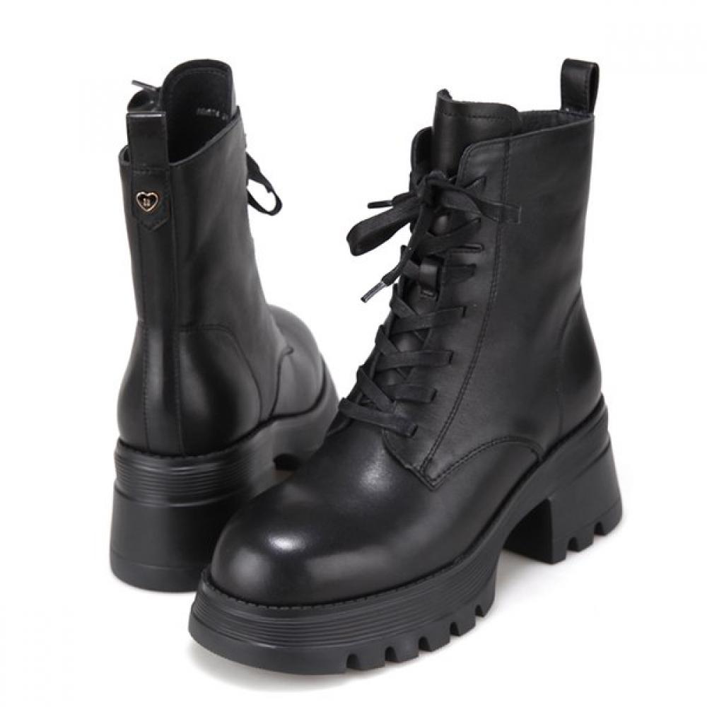 Barbara Leather Lightweight Molded Span Walker Boots Black 6.5cm Bbi874bk