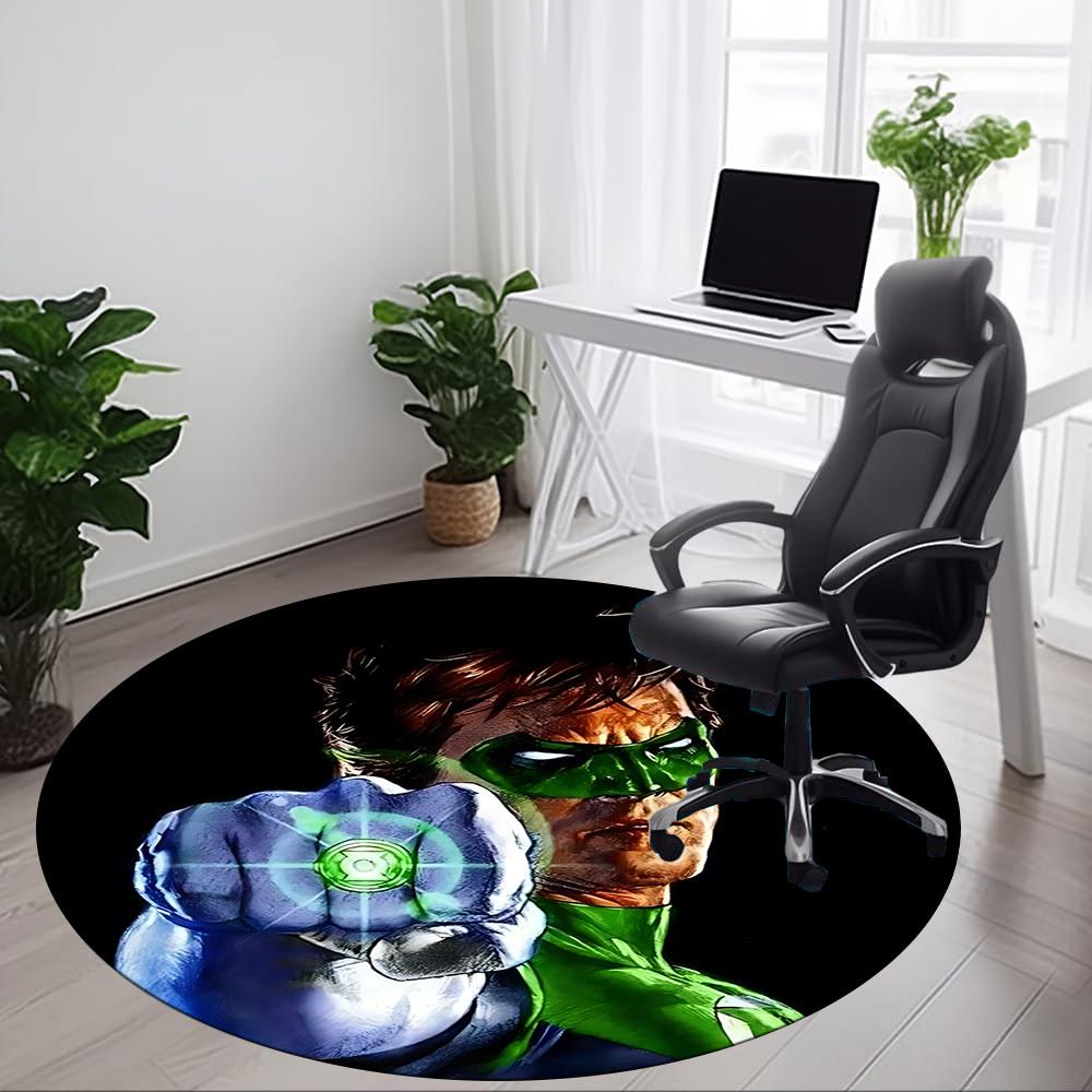 1pc Green Lantern, Superhero Chair Carpet for Office Non-Slip, Indoor Non-Slip Washable Carpet, Non-Shedding Mat For Office yy251030077