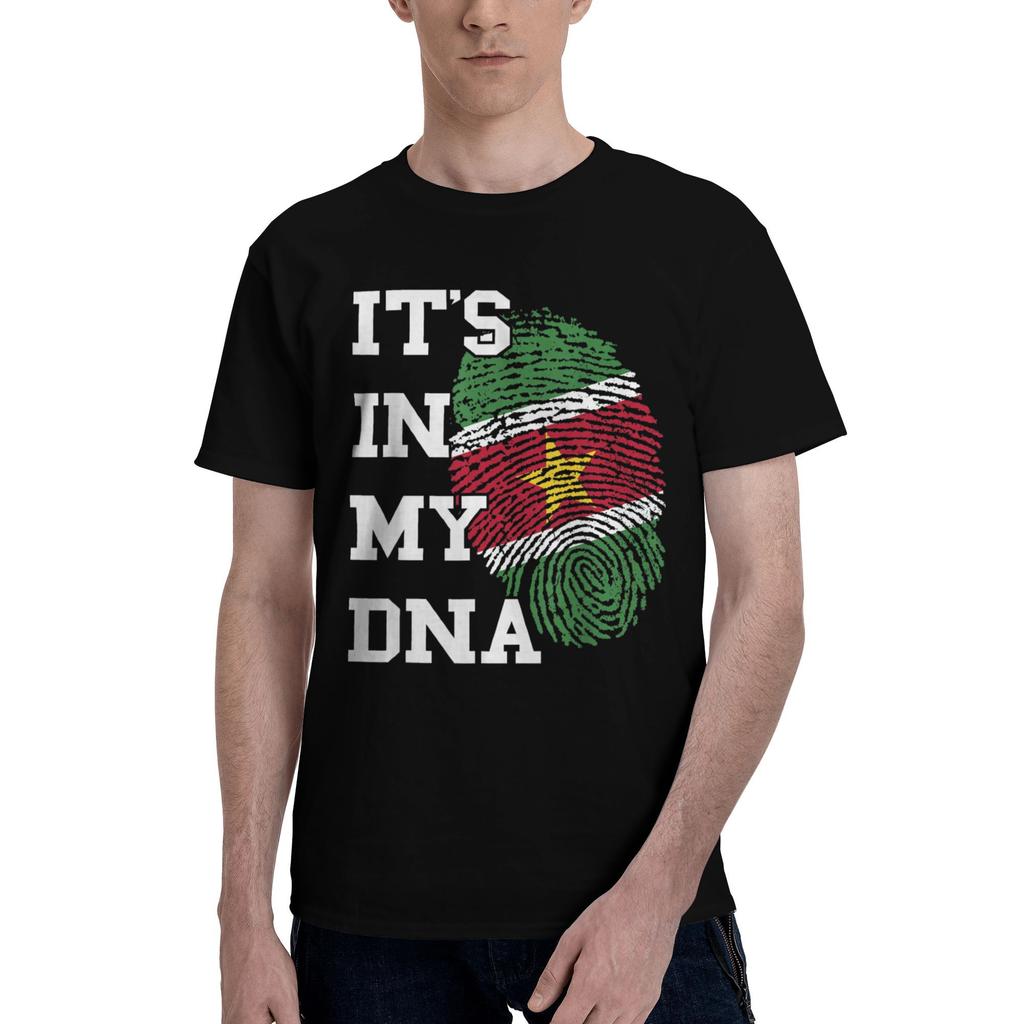 Men T-Shirt Suriname Flag Its In My DNA Thumbmark Surinamese Roots Novelty Tee Shirt Short Sleeve T Shirts O Neck Tops Classic