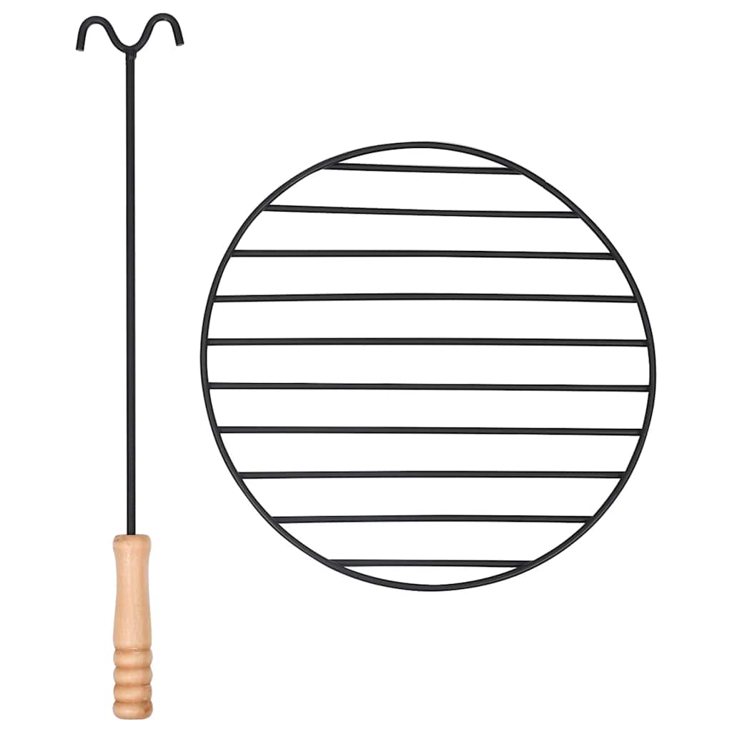 Garden Fire Bowl with Grill Stainless Steel 76 cm