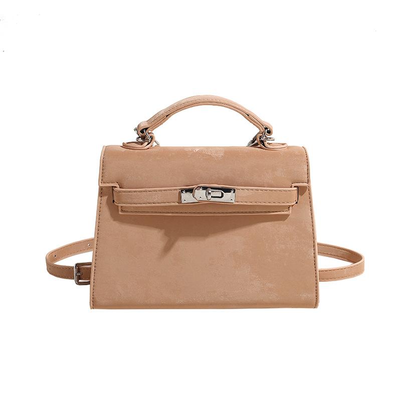Retro Casual Portable Small Bag Women's New Simple and Fashionable Small Square Bag Messenger Bag Kelly Bag Tide