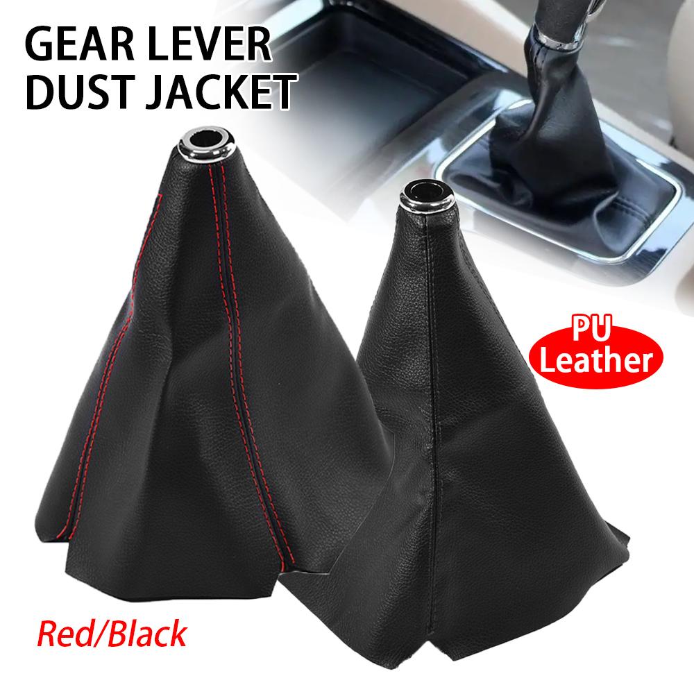 Универсальный автомобильный чехол из ПВХ кожи для рычага переключения передач, пыльник, гетры, черный/красный для Toyota/Honda/BMW/VW/Benz/Opel