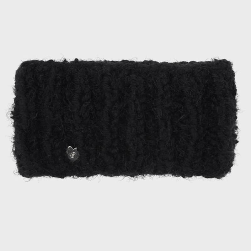 Eireve ВЯЗАНАЯ КРЮЧКОМ ПОВЯЗКА НА ГОЛОВУ, ШАРФ-УШИ (ЧЕРНЫЙ)