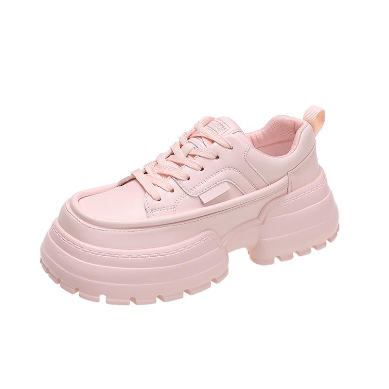 Black Sneakers Shoes Women's Spring Autumn New Minority Design Muffin Thick Soles Big Toe Shoes Lace-Up Casual Zapatillas Mujer
