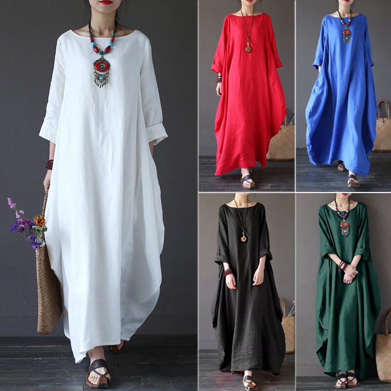 Мусульманские женщины рубашка с длинным рукавом платье Абая Кафтан Повседневный свободный мешковатый макси платье Ближнего Востока Рамадан халат Плюс Размер M-5XL