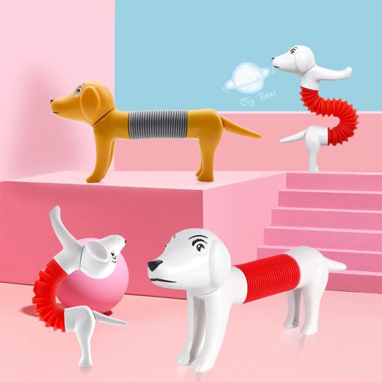 Retractable Toy Various Shapes Stretchable Head Tail 360-degree Twisting Dachshund Dog Fidget Toy