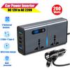 200W Car Power Inverter Newly Car Plug Adapter Outlet Charger DC 12V/24V To AC220V Car Converter with 1.2A&2.4A USB, 1 QC3.0 USB and 1 Type C Ports