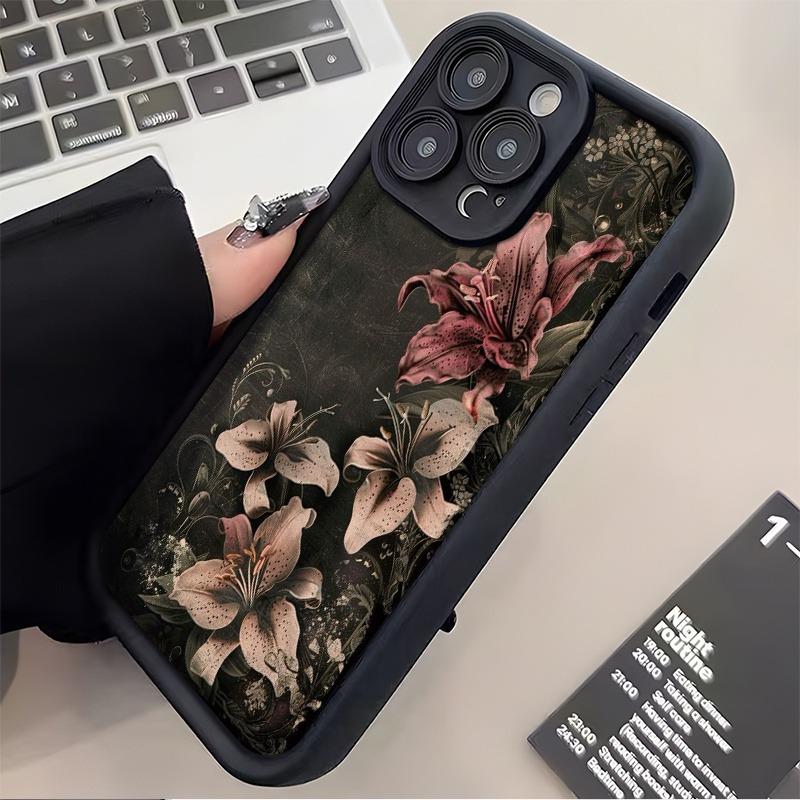 Высококачественный чехол для телефона с принтом лилий, подходящий для iPhone 17 16 15 14 13 12 11 Pro/Max/Plus, противоударная задняя крышка