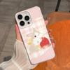 Розовая клетчатая чехол-накладка с клубничным кроликом для iPhone17ProMax Apple 16 полноразмерный противоударный защитный чехол 13
