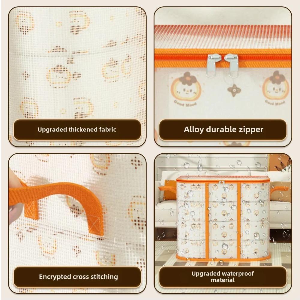 Dust-proof Folding Storage Baskets Transparent Clothes Storage Bins for Cupboard