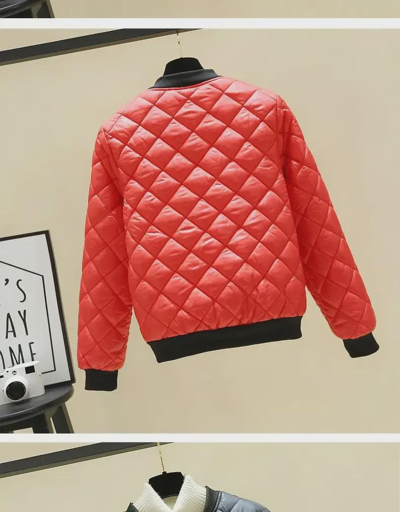 Женская бейсбольная куртка большого размера из легкого хлопка - зимнее облегающее утепленное короткое пальто 2023 года