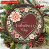 2D Flat Happy Valentine's Day Wooden Wall Hanging Decor - цветы Универсальный праздничный деревянный кулон, украшение для дома, приветственный знак, декор для вечеринки, дерево