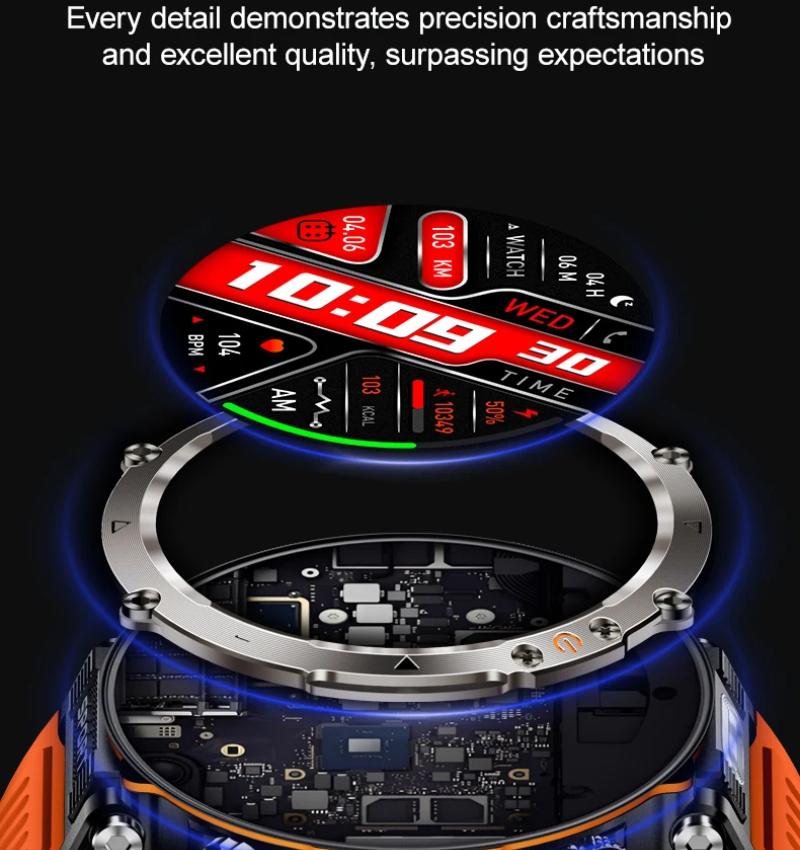 Новые водонепроницаемые смарт-часы 5 АТМ для мужчин, 600 мАч, уличные смарт-часы, GPS, компас, пульсометр, светодиодный фонарик, Bluetooth-звонок, спортивные смарт-часы