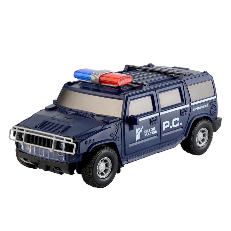 Детский электрический Хаммер в стиле TikTok: Трансформирующийся робот-полицейская машина с музыкальными и проекционными функциями.