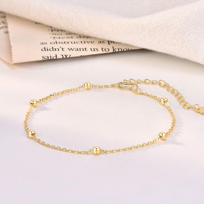 925 Sterling Silver Round Beads Bracelet Small Cute Accessories Female Simple Personality Exquisite Bracelet Student Jewelry