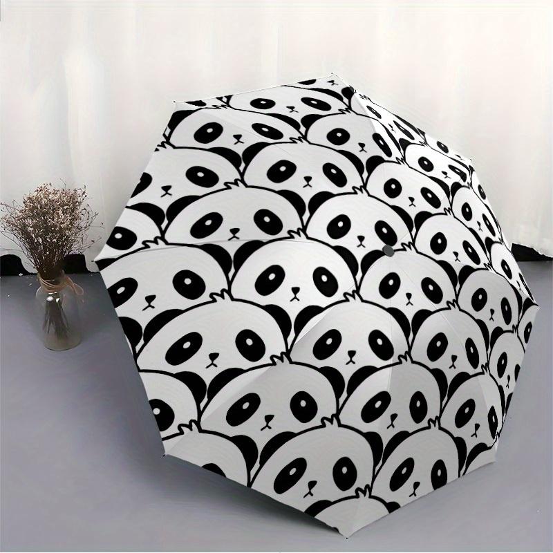 1pc Panda Pattern Automatic Open/close, All-Season Portable Folding Umbrella, Travel, Everyday, Formal Events - Compact Luxury Parasol, Outdoor Access