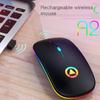 VAORLO 2.4G RGB Wireless Mouse Computer Mouse Silent Ergonomic Rechargeable Mice with LED Optical Backlit USB Mice for PC Laptop
