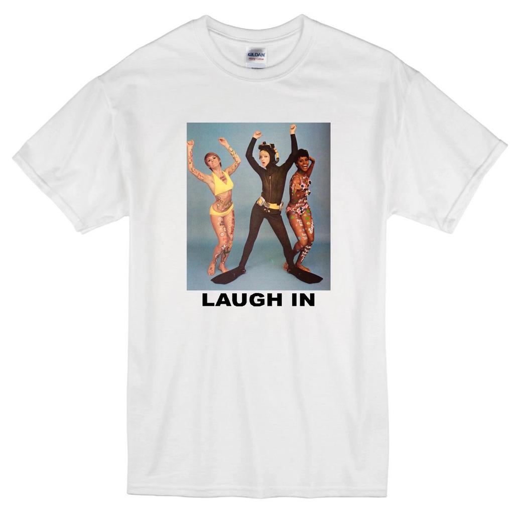 LAUGH IN BIKINI GIRLS GOLDIE HAWN JUDY CARNE CHELSEA BROWN 60'S TV WHITE T-shirt
