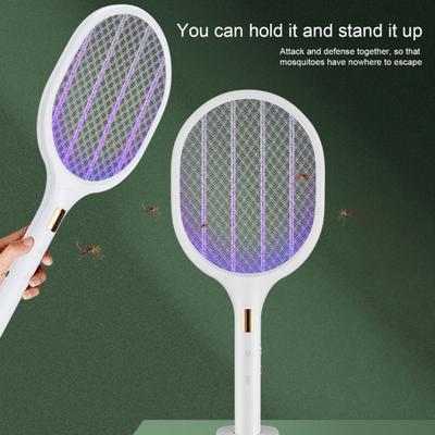 Yousheng 1 комплект, электрическая противомоскитная ракетка, 6 УФ-светов, USB-зарядка, высокая мощность, 1200 мАч, 2-в-1, автоматическая лампа-ловушка для комаров, ракетка для мух, товары для дома