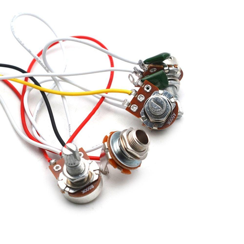 Electric Guitar Parts & Accessories 500k Pots Knobs DIY Electric Guitar Wiring Harness Prewired