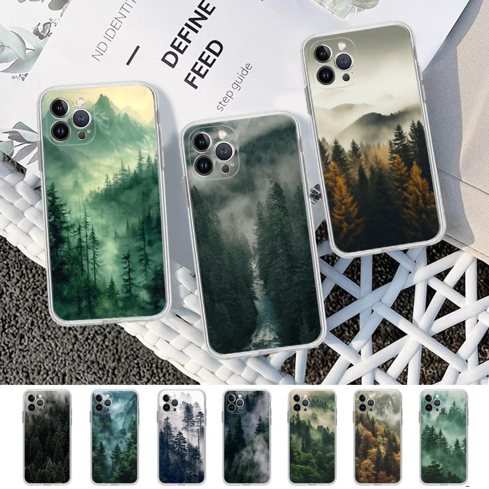 Чехол для телефона "Горный Лес" Для IPhone 16 15 14 13 12 Mini 11 Pro XS Max X XR SE 6 7 8 Plus Мягкий Силиконовый Чехол