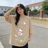 Летняя футболка с коротким рукавом и принтом Hello Kitty, мультяшная, из чистого хлопка, удобная, свободного кроя, для женщин, 2026