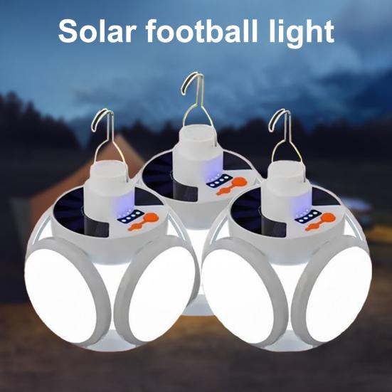 Folding Solar Lamp with Remote Control 5 Modes Adjustable Foldable LED Lantern with Hook USB Rechargeable Waterproof Camping Hanging Solar Light
