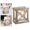 Dining Table Paper Box Napkin Dispenser Distressed Rustic Torched Wood Holder for Indoor