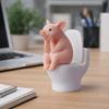 Cartoon Pig Desktop Ornaments PVC Toilet Frog Ornaments Wall Decor Toilet Pig Decoration  Gag Gift