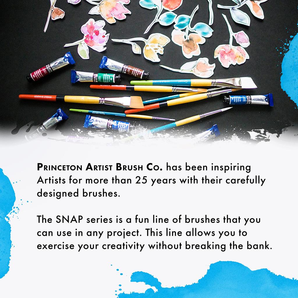 Кисть Princeton Snap 9850 Угловая Шейдерная Акварель/Акрил НАБОР-3 (Раунд 0/2/6, 3/4)
